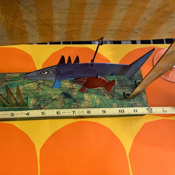 ACME Animal Canada Cat With hanging Fishes, 3 Candle Holder Handcrafted Signed - Picture 10 of 14